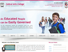 Tablet Screenshot of calicutartscollege.com